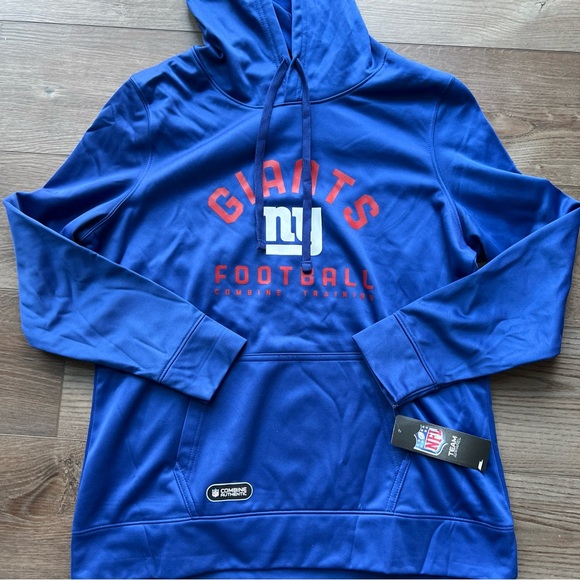 Womens New Era NFL Combine Hoodie Blue New York Giants - Picture 2 of 5